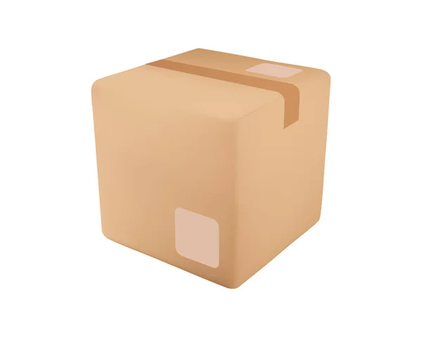 Kotak Pengiriman Dengan Latar Belakang Yang Terisolasi Kardus Atau Karton - Stok Vektor