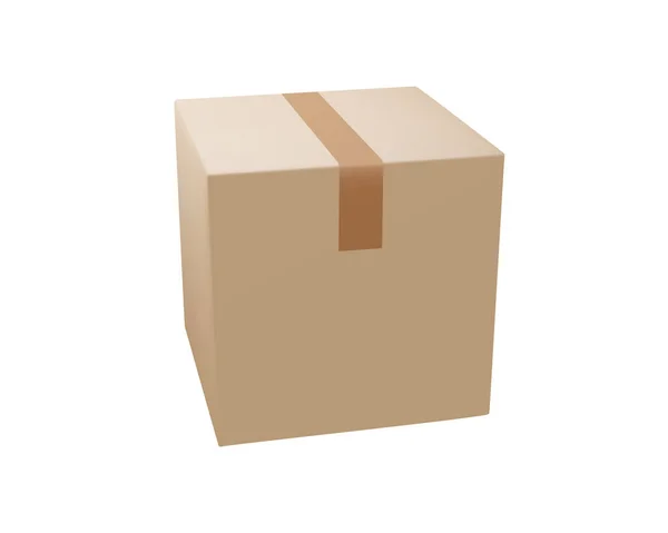 Lieferbox Auf Isoliertem Hintergrund Pappe Oder Karton Realistische Lieferboxen Mit — Stockvektor