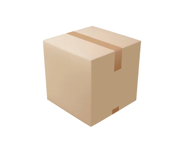 Caja Entrega Sobre Fondo Aislado Cajas Cartón Cartón Realistas Con — Vector de stock