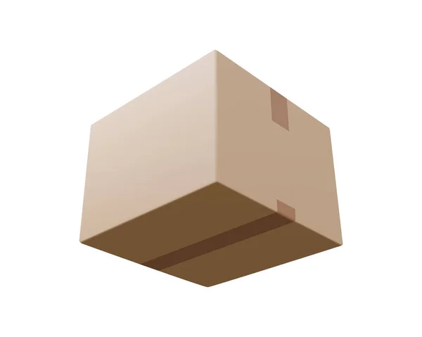 Коробка Доставки Ізольованому Фоні Картонні Або Картонні Реалістичні Коробки Доставки — стоковий вектор