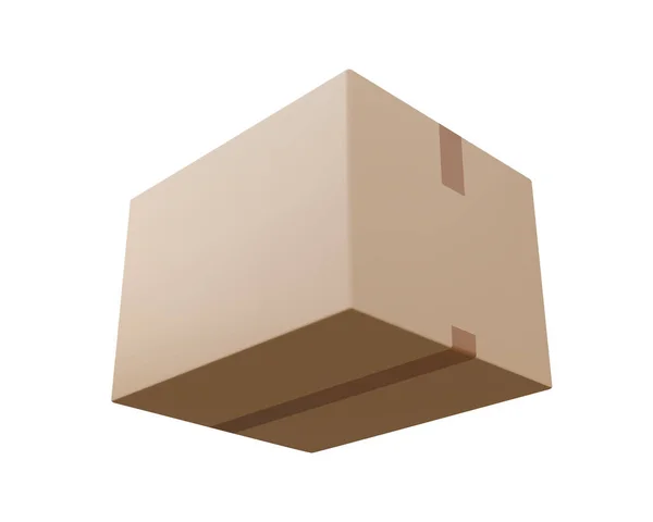 Kotak Pengiriman Dengan Latar Belakang Yang Terisolasi Kardus Atau Kotak - Stok Vektor