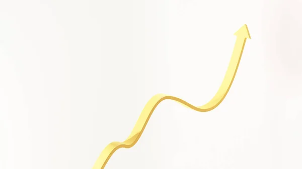 Жовта Стрілка Зростає Прогрес Зростання Вдосконалення Або Концепція Успіху Реалістична — стокове фото