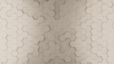 Koyu altıgen arka plan. Soyut 3d geometrik arkaplan. Döngü animasyonu. Modern geometrik arka plan. Üst ışık. Altıgen şekil değiştiriyor. 3d oluşturma.