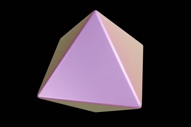 Holografik 3D şekil. İnci renkli sekizgen. Geometrik şekil. Geometrik ilkel. 3d oluşturma.