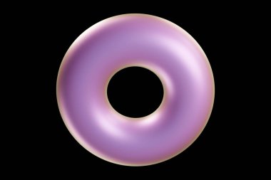 Holografik 3D şekil. İnci renkli torus. Geometrik şekil. Geometrik ilkel. 3d oluşturma.