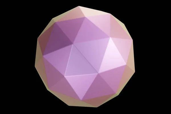 Holografikus Alakzat Gyöngy Színű Sokszögű Gömb Geometrikus Forma Geometrikus Primitív — Stock Fotó