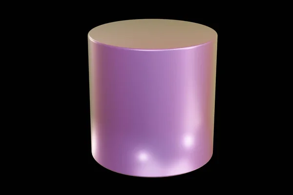 ホログラフィック3D形状 真珠色のシリンダー 幾何学的形状 幾何学的原始 3Dレンダリング — ストック写真