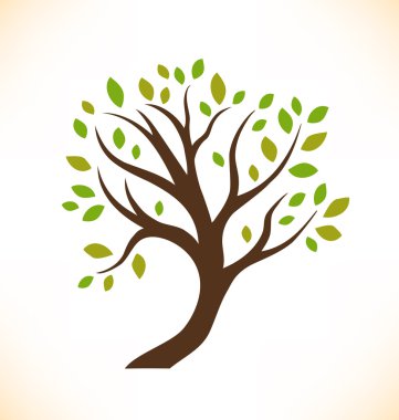 vektör izole ağaç. Dekoratif stilize bitki. taç ağaç resmi