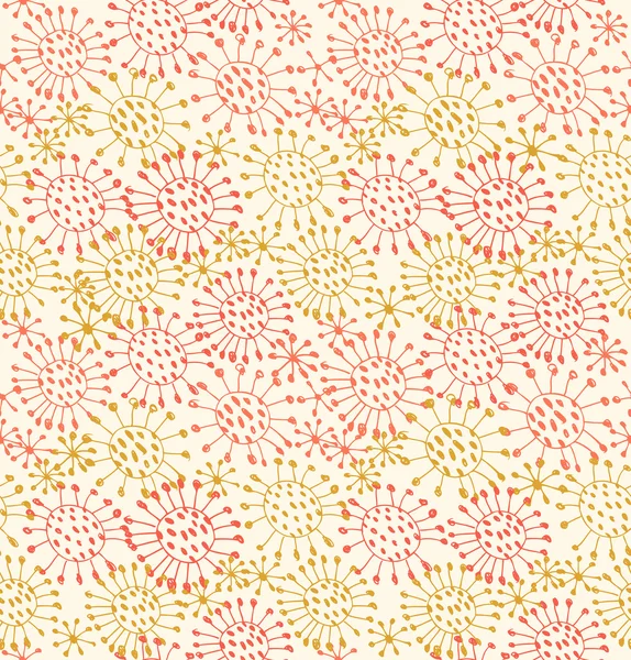 Seamless decorative pattern. Endless hand drawn background with circles and dots — Stock Vector