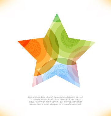 çok renkli bir yıldız. Güzellik öğesi için hediyeler, kartları, davetiyeleri