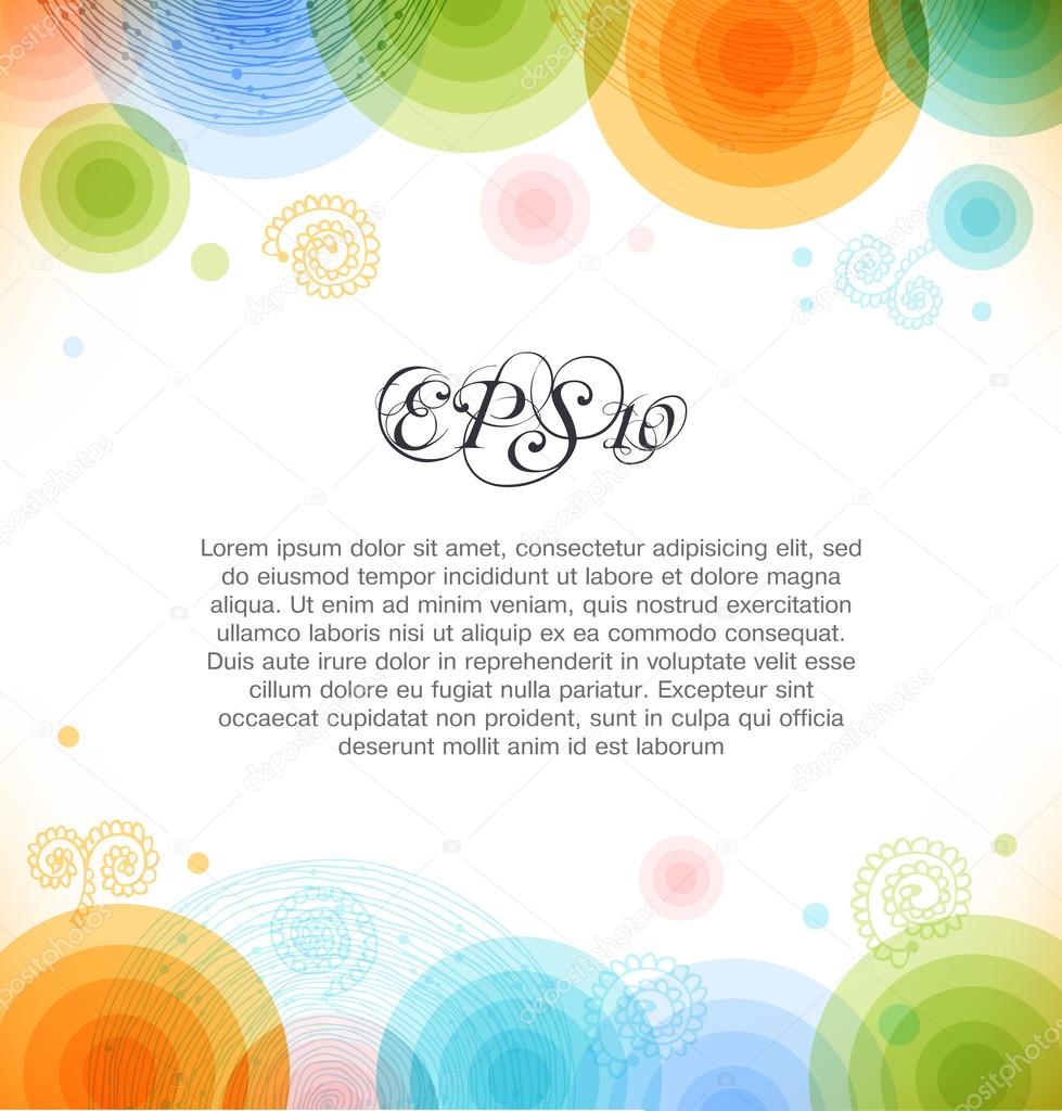 Vector multicolor background with circles Shiny banner Web elements for presentations, cards, web pages