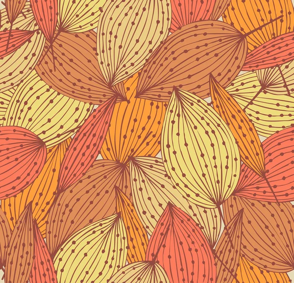 Doodle naadloze bloemmotief mooie eindeloze lineaire achtergrond — Stockvector