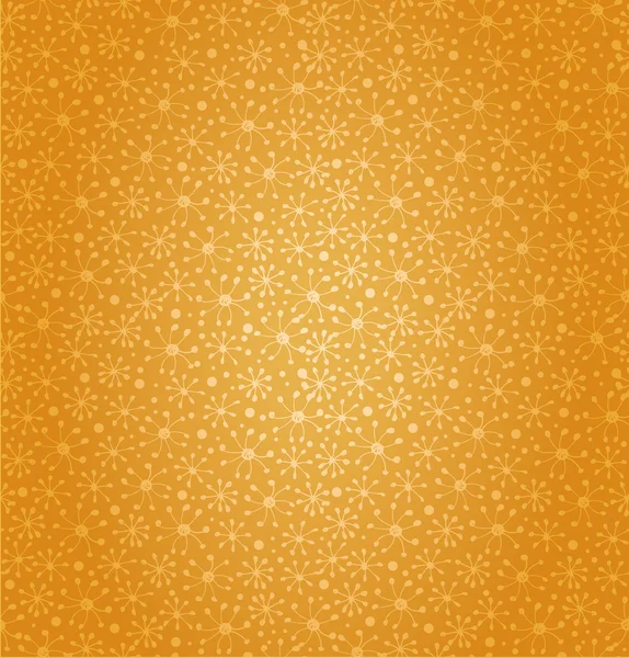 Motif doré sans couture Dessin animé design mignon Floral fantaisie fond jaune Texture abstraite de luxe — Image vectorielle
