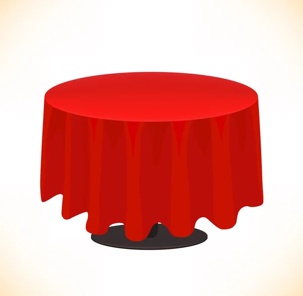 Vector isolated red table on white background. Table cloth — Stock Vector