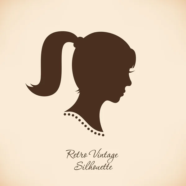 Banner moderno con mujer con estilo. Diseño de plantilla retro en estilo vintage para tarjetas, etiquetas, regalos — Vector de stock