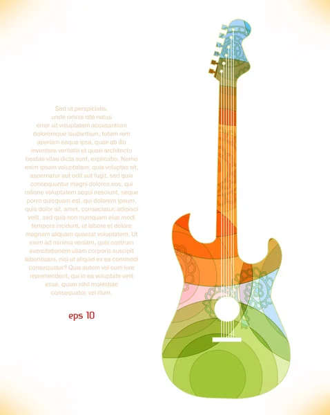 Guitar multicolor silhouette — Stock Vector