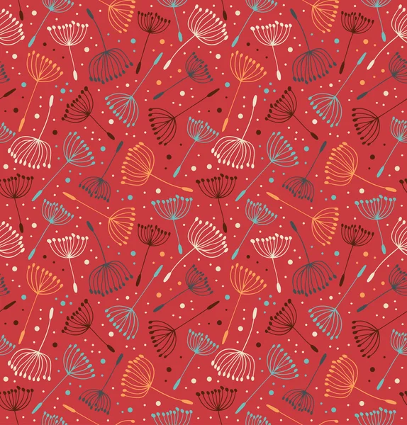 Patrón floral inconsútil colorido. Textura de tela en contraste con árboles decorativos. Lindo fondo con hojas para cortinas, ropa, impresiones, fondos de pantalla, paquetes — Vector de stock