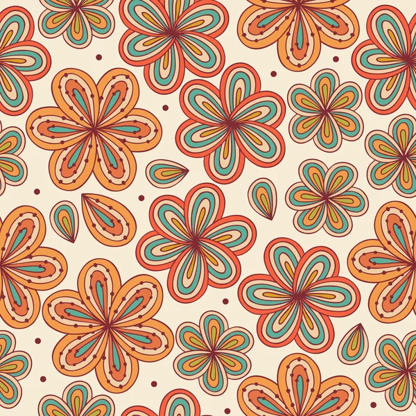 Padrão sem costura floral colorido. Contraste a textura do tecido com árvores decorativas. Fundo bonito com folhas para cortinas, roupas, impressões, papéis de parede, pacotes —  Vetores de Stock