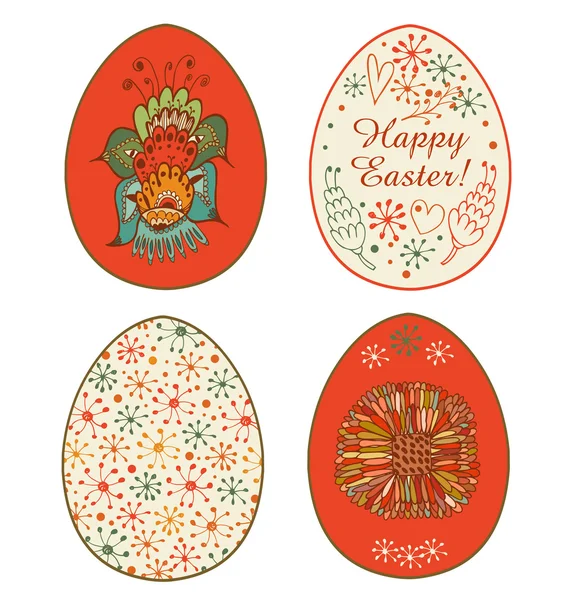 Collection of templates for eggs design. Set with Easter decoration elements. Easter symbols — Stock Vector