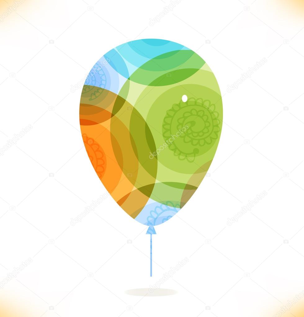 Vector multicolor balloon. Beauty digital element for web icons, cards, banners
