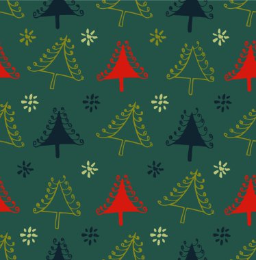 seamless yılbaşı modeli. Dekoratif Ladin ile sonsuz bir doku. soyut tatil arka plan. Xmas baskı tasarımı
