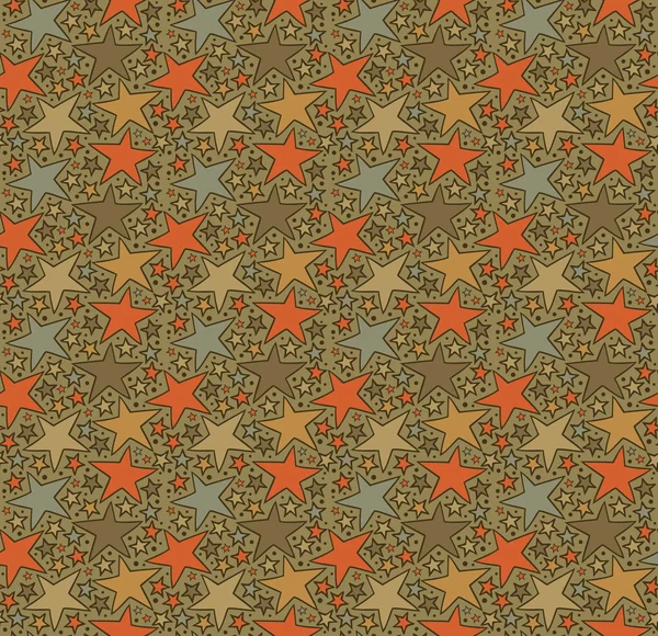 Abstraktní vzor bezešvé s hvězdami. Hvězdné dekorativní vypracované pozadí. Doodle roztomilý textury — Stockový vektor