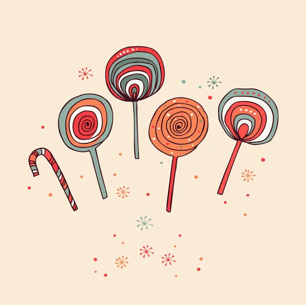 Lollipops. Sugar candies. — Stock Vector