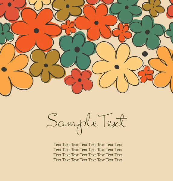 Vintage autumn seamless background with flowers and place for text. Design decorative template for cards, crafts, scrapbooking, prints on cups, bags, notebooks, souvenirs — Stock Vector