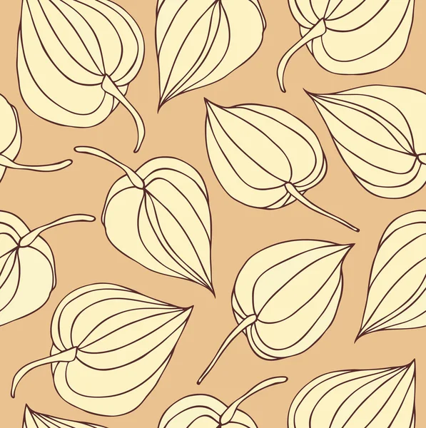 Flourish padrão sem costura ornamentado. Fundo de renda com flores. Fundo ornamental retro desenhado à mão. Cereja de inverno — Vetor de Stock