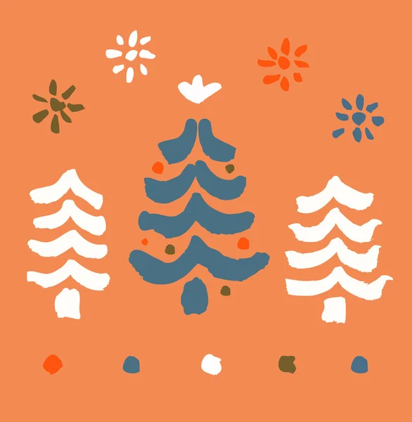 Patrón de Navidad sin costuras. Textura interminable con abetos decorativos. Antecedentes de vacaciones abstractos. Diseño de impresión de Navidad — Vector de stock