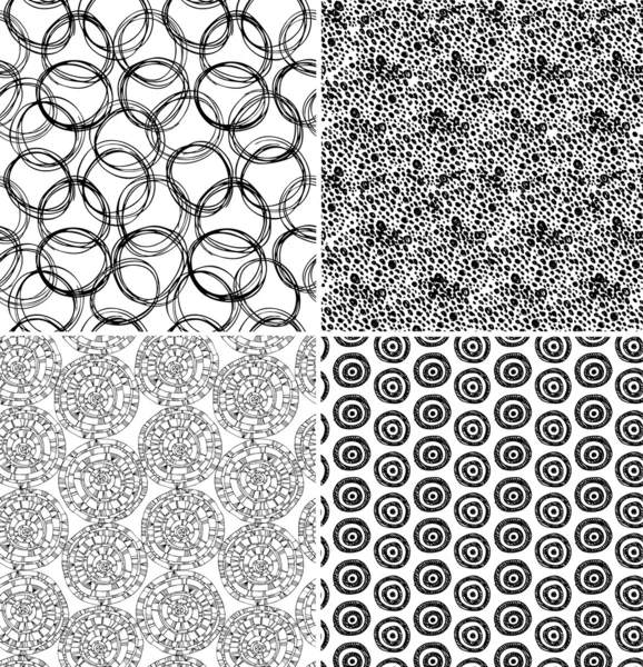 Satz geometrischer, nahtloser Muster. Netzstruktur. abstraktes Muster — Stockvektor