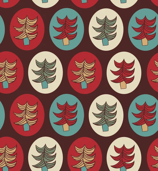 Seamless Christmas pattern. Endless texture with decorative spruces. Abstract holiday background. Xmas print design — 스톡 벡터