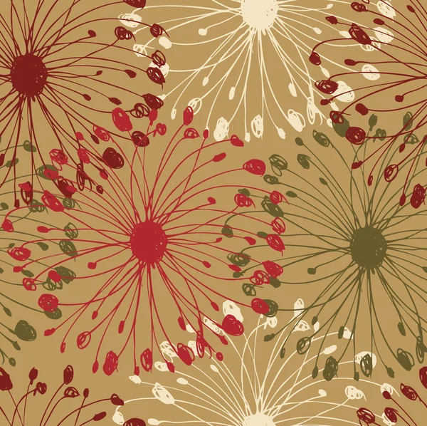 Patrón floral inconsútil colorido. Textura de tela en contraste con árboles decorativos. Lindo fondo con hojas para cortinas, ropa, impresiones, fondos de pantalla, paquetes — Vector de stock