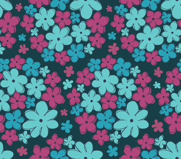 Patrón floral. Fondo abstracto decorativo. Textura de Doodle. Campo. Patrón floral sin fin, plantilla para textiles de diseño y decoración, papel de envolver, fondos, paquete — Vector de stock