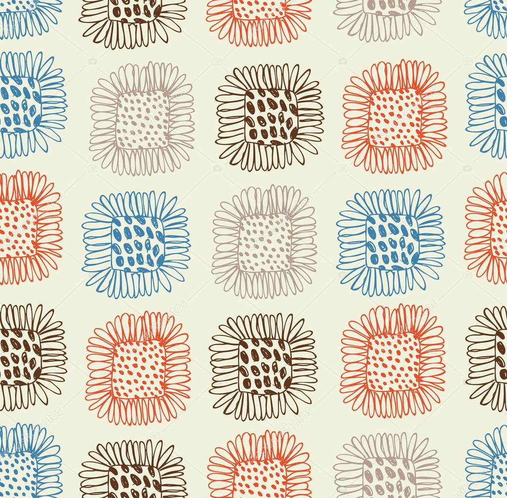 Floral pattern. Decorative abstract background. Doodle texture. Field. Endless floral pattern, template for design and decoration textile, wrapping paper, backgrounds, package