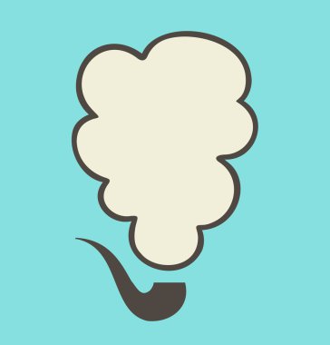 Tütün boru duman bulutu ve metin için yer. konuşma ve düşünce balonu