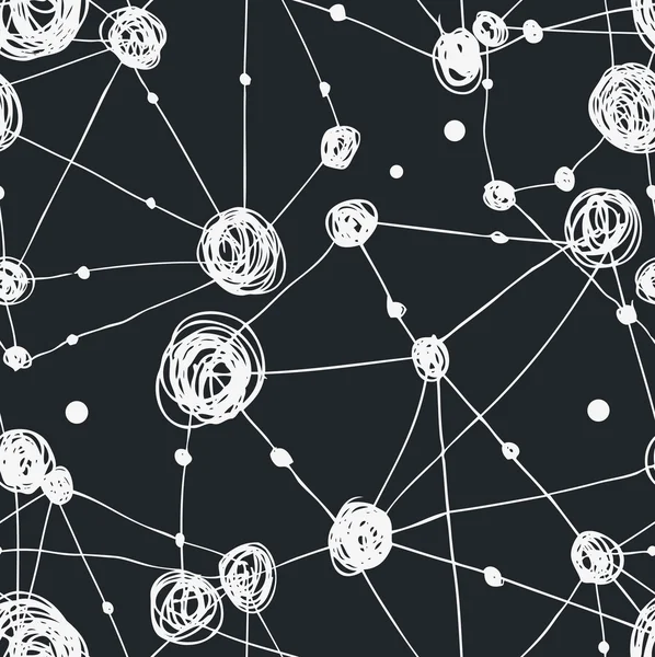 Modell des Atoms. Atomgitter. Struktur. Punkt und lineares abstraktes Element — Stockvektor