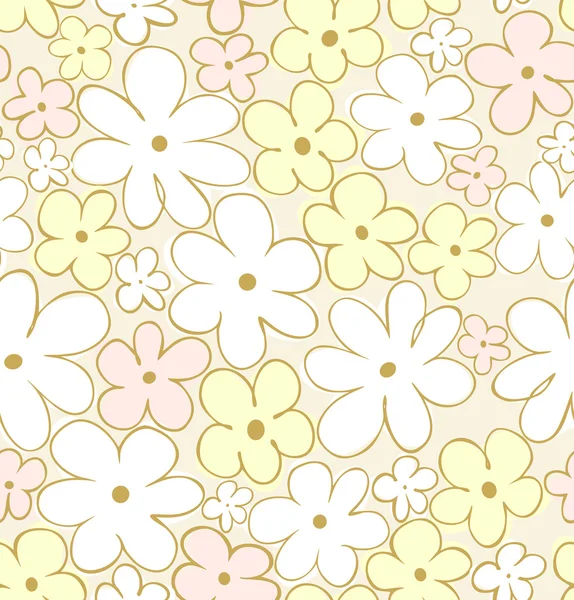 Sömlös blommönster. Chamomiles gentle bakgrund för kort, hantverk, täcker, kläder, presenter. eps10 bakgrund — Stock vektor