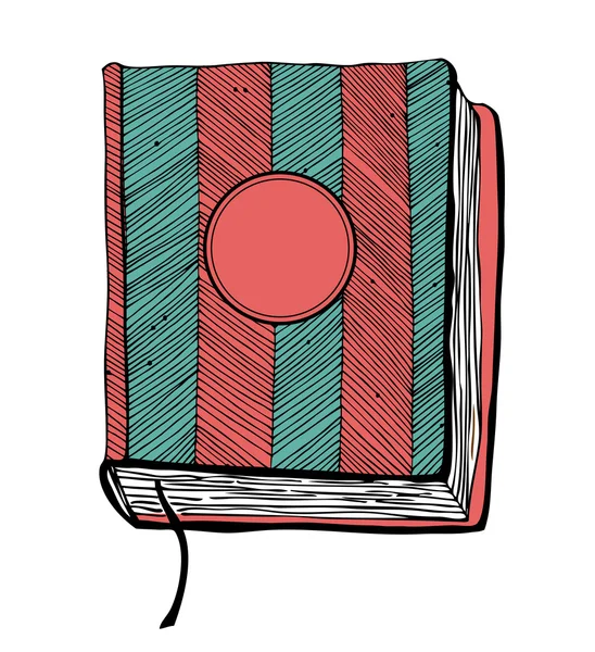 Bosquejo de libro con marco para el título. Ilustración vectorial con cubierta dibujada a mano — Archivo Imágenes Vectoriales