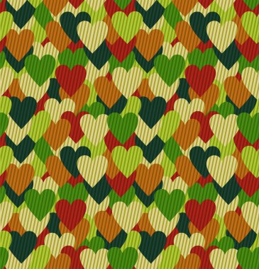 arka plan ile kalpleri. yeşil, İrlandalı seamless modeli. Sanat, hediyeler, kartpostallar, dokular, yüzeyler, web sayfaları için renkli sonsuz öğeleri.