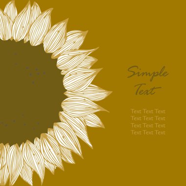 Sunflower text banner. Background for holidays, sewing, arts, crafts, cards, scrapbooks, covers, cake decorating clipart