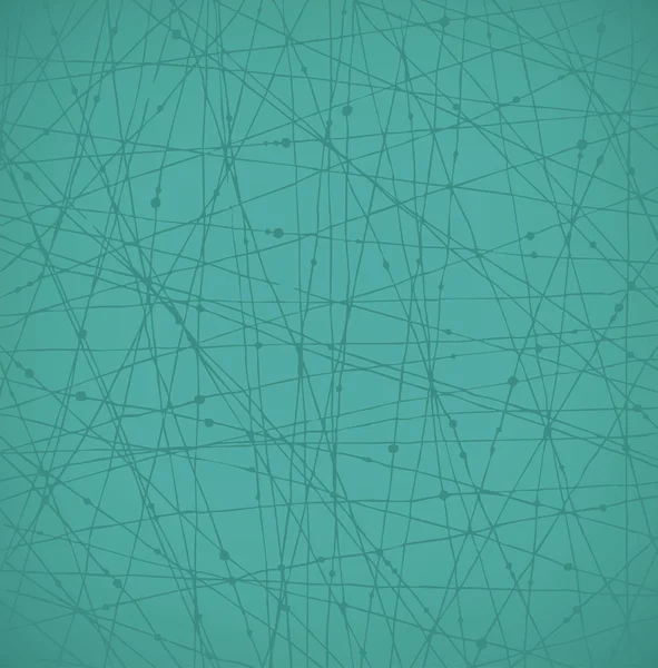 Lineare türkisfarbene Netzwerkstruktur mit Punkten. Hintergrund für Tapeten, Karten, Kunst, Textilien — Stockvektor