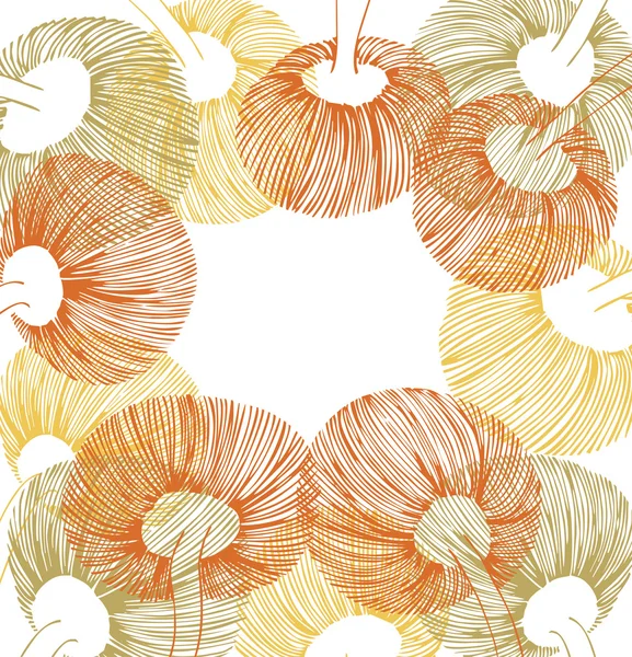 Elément floral vintage vert, jaune et orange. Peut utiliser pour les cartes, les arts, les invitations — Image vectorielle