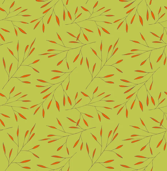 Hojas patrón rojo y verde. Fondo para envolturas, tarjetas, etiquetas, cubiertas, textiles, fondo de página web — Vector de stock