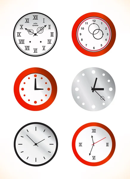 红色和灰色的时钟 — 图库矢量图片