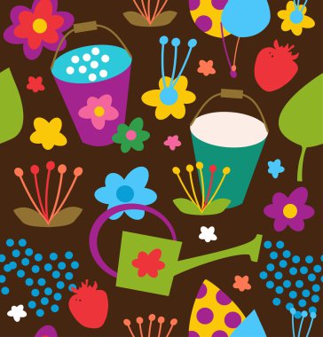 Doodle Dikişsiz Bahçe desen