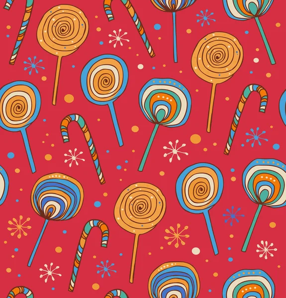 Lollipops background. Sugarplums.Differen t fruit drops. Sugar candies. Sweet seamless pattern — Stock Vector