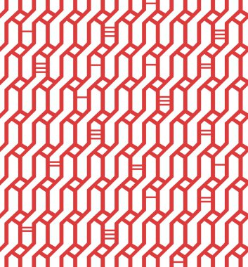 Kırmızı kesintisiz geometrik desen. soyut ağ arka plan. wickerwork. şık oryantal sonsuz doku el sanatları, tekstil-duvar kağıtları için