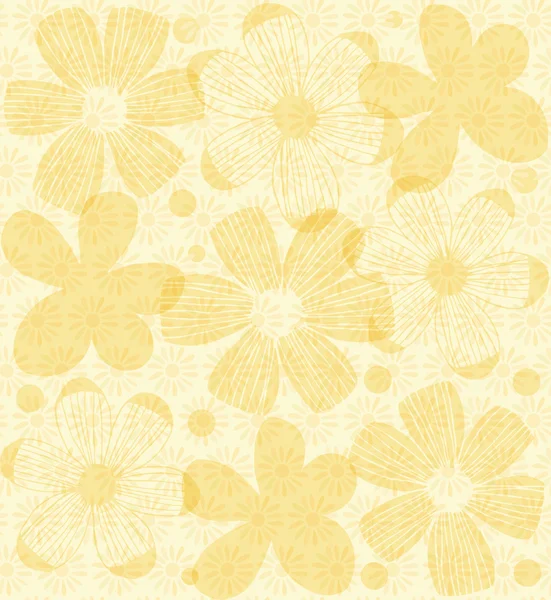 花のスパイラル パターン。落書き花とシームレスな夏の背景 — ストックベクタ