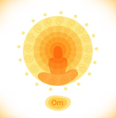 parlak mandala. Budistler afiş. Hinduizm sembolü. Yoga illüstrasyon